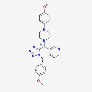 4-[4-[[1-[(4-Methoxyphenyl)methyl]-5-tetrazolyl]-(3-pyridinyl)methyl]-1-piperazinyl]phenol