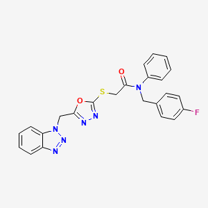 2-[[5-(1-benzotriazolylmethyl)-1,3,4-oxadiazol-2-yl]thio]-N-[(4-fluorophenyl)methyl]-N-phenylacetamide