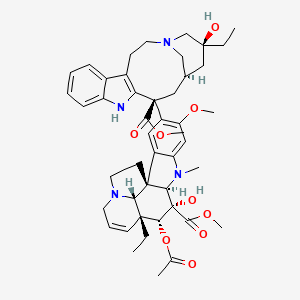methyl (1S,9R,10S,11R,12R,19R)-11-acetyloxy-12-ethyl-4-[(13S,15R,17S)-17-ethyl-17-hydroxy-13-methoxycarbonyl-1,11-diazatetracyclo[13.3.1.04,12.05,10]nonadeca-4(12),5,7,9-tetraen-13-yl]-10-hydroxy-5-methoxy-8-methyl-8,16-diazapentacyclo[10.6.1.01,9.02,7.016,19]nonadeca-2,4,6,13-tetraene-10-carboxylate