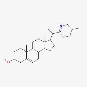 molecular formula C27H43NO B1199128 10,13-dimethyl-17-[1-(3-methyl-2,3,4,5-tetrahydropyridin-6-yl)ethyl]-2,3,4,7,8,9,11,12,14,15,16,17-dodecahydro-1H-cyclopenta[a]phenanthren-3-ol 