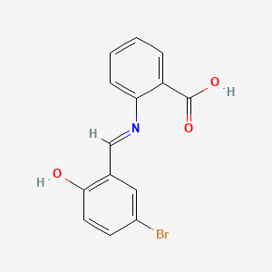 molecular formula C14H10BrNO3 B11991349 Benzoic acid, 2-[[(5-bromo-2-hydroxyphenyl)methylene]amino]- CAS No. 57039-60-8