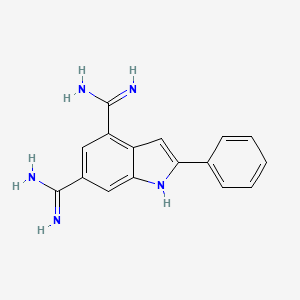 molecular formula C16H15N5 B1199135 1H-Indole-4,6-dicarboximidamide, 2-phenyl- CAS No. 75980-76-6