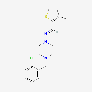 molecular formula C17H20ClN3S B11991398 4-(2-chlorobenzyl)-N-[(E)-(3-methyl-2-thienyl)methylidene]-1-piperazinamine 
