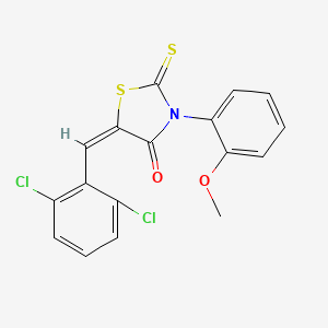 molecular formula C17H11Cl2NO2S2 B11991422 5-(2,6-Dichloro-benzylidene)-3-(2-methoxy-phenyl)-2-thioxo-thiazolidin-4-one 