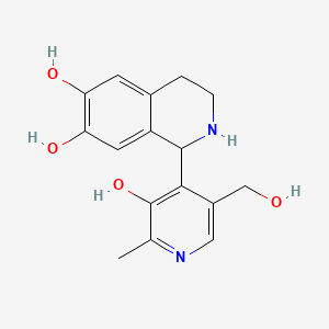 molecular formula C16H18N2O4 B1199152 1-[3-Hydroxy-5-(hydroxymethyl)-2-methylpyridin-4-yl]-1,2,3,4-tetrahydroisoquinoline-6,7-diol CAS No. 36120-58-8