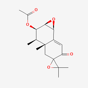 molecular formula C17H22O5 B1199160 [(1aR,2R,3R,3aR,7bS)-3,3',3',3a-四甲基-6-氧代螺[2,3,4,7b-四氢-1aH-萘[1,2-b]氧化烯-5,2'-氧化烯]-2-基] 乙酸酯 CAS No. 62445-06-1