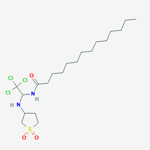 molecular formula C20H37Cl3N2O3S B11991619 N-{2,2,2-trichloro-1-[(1,1-dioxidotetrahydrothiophen-3-yl)amino]ethyl}tetradecanamide 
