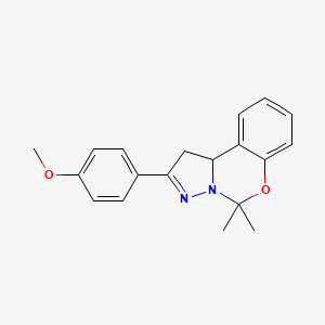 molecular formula C19H20N2O2 B11991631 2-(4-Methoxyphenyl)-5,5-dimethyl-1,10b-dihydropyrazolo[1,5-c][1,3]benzoxazine CAS No. 58721-54-3