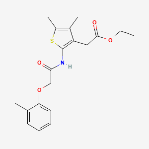 molecular formula C19H23NO4S B11992132 Ethyl (4,5-dimethyl-2-(((2-methylphenoxy)acetyl)amino)-3-thienyl)acetate CAS No. 303092-52-6