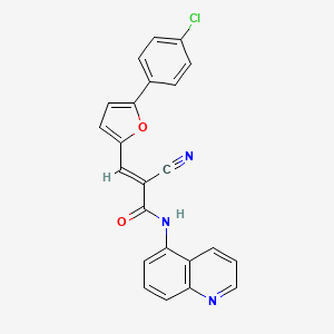 molecular formula C23H14ClN3O2 B11992341 (E)-3-(5-(4-chlorophenyl)furan-2-yl)-2-cyano-N-(quinolin-5-yl)acrylamide CAS No. 304896-27-3