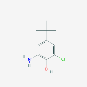 molecular formula C10H14ClNO B11992498 2-Amino-4-tert-butyl-6-chlorophenol CAS No. 14593-30-7