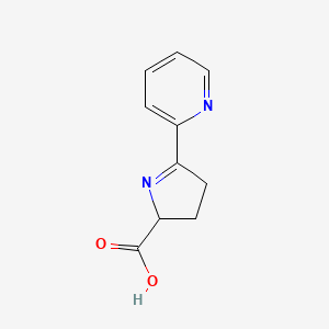molecular formula C10H10N2O2 B1199250 5-pyridin-2-yl-3,4-dihydro-2H-pyrrole-2-carboxylic acid CAS No. 26927-08-2