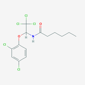 molecular formula C14H16Cl5NO2 B11992769 N-[2,2,2-trichloro-1-(2,4-dichlorophenoxy)ethyl]hexanamide 