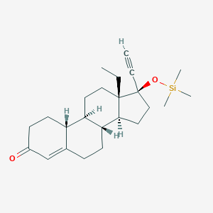 molecular formula C24H36O2Si B119928 (8R,9S,10R,13S,14S,17R)-13-Ethyl-17-ethynyl-17-trimethylsilyloxy-1,2,6,7,8,9,10,11,12,14,15,16-dodecahydrocyclopenta[a]phenanthren-3-one CAS No. 39942-01-3
