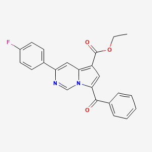 molecular formula C23H17FN2O3 B11992800 Ethyl 7-benzoyl-3-(4-fluorophenyl)pyrrolo[1,2-c]pyrimidine-5-carboxylate CAS No. 302912-53-4