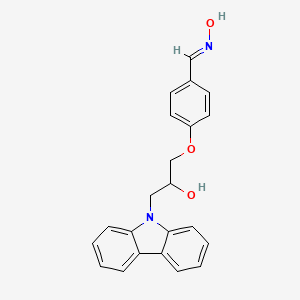 molecular formula C22H20N2O3 B11992831 4-(3-(9H-Carbazol-9-YL)-2-hydroxypropoxy)benzaldehyde oxime 