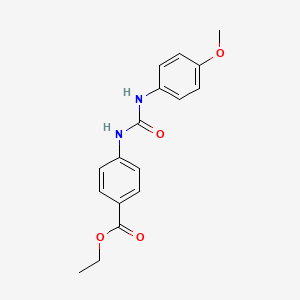 molecular formula C17H18N2O4 B11992876 Ethyl 4-{[(4-methoxyphenyl)carbamoyl]amino}benzoate 