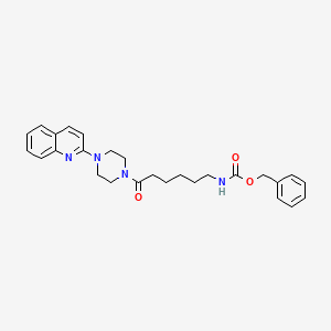 molecular formula C27H32N4O3 B11992900 benzyl N-{6-oxo-6-[4-(quinolin-2-yl)piperazin-1-yl]hexyl}carbamate 