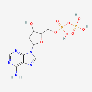 molecular formula C10H15N5O9P2 B1199294 [5-(6-Aminopurin-9-yl)-3-hydroxyoxolan-2-yl]methyl phosphono hydrogen phosphate 