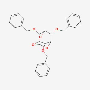 molecular formula C28H28O6 B11992984 (1R,3R,5R,6R,7S,8R,9S)-6,8,9-Tris(benzyloxy)-2,4,10-trioxaadamantane CAS No. 114847-11-9