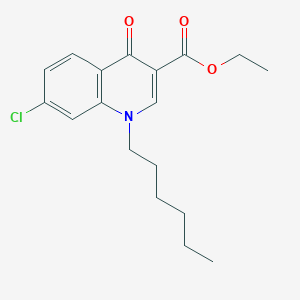 molecular formula C18H22ClNO3 B11992990 Ethyl 7-chloro-1-hexyl-4-oxo-1,4-dihydro-3-quinolinecarboxylate 