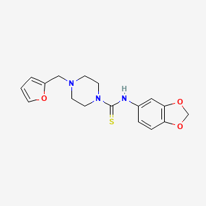 N-(1,3-benzodioxol-5-yl)-4-(2-furanylmethyl)-1-piperazinecarbothioamide