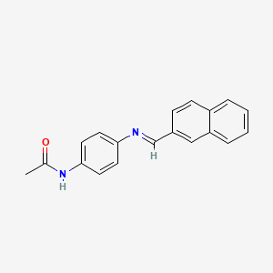 molecular formula C19H16N2O B11993170 N-(4-((Naphthalen-2-ylmethylene)-amino)-phenyl)-acetamide 