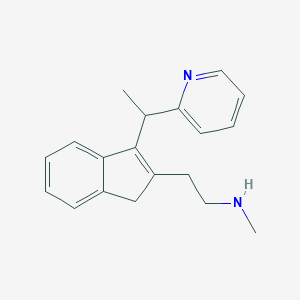 molecular formula C19H22N2 B119932 N-甲基-2-(3-(1-吡啶-2-基乙基)-1H-茚满-2-基)乙胺 CAS No. 151562-10-6