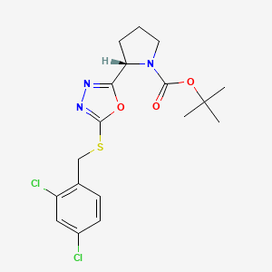 (2S)-2-[5-[(2,4-dichlorophenyl)methylthio]-1,3,4-oxadiazol-2-yl]-1-pyrrolidinecarboxylic acid tert-butyl ester