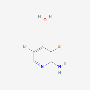 molecular formula C5H6Br2N2O B11993271 3,5-Dibromopyridin-2-amine hydrate 