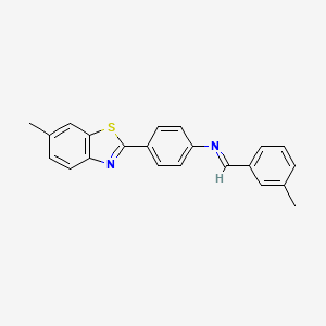 molecular formula C22H18N2S B11993490 4-(6-methyl-1,3-benzothiazol-2-yl)-N-[(E)-(3-methylphenyl)methylidene]aniline 