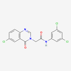 molecular formula C16H10Cl3N3O2 B11993526 2-(6-chloro-4-oxo-3(4H)-quinazolinyl)-N-(3,5-dichlorophenyl)acetamide 