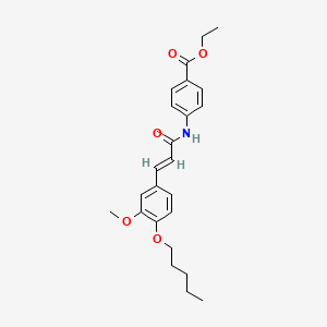 molecular formula C24H29NO5 B11993627 Ethyl 4-((3-(3-methoxy-4-(pentyloxy)phenyl)acryloyl)amino)benzoate 