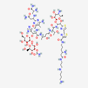 [(2R,3S,4S,5R,6R)-2-[(2S,3S,4S,5S,6S)-2-[3-[[5-[[1-[[2-[4-[4-[[4-amino-6-[3-(4-aminobutylamino)propylamino]-6-oxohexyl]carbamoyl]-1,3-thiazol-2-yl]-1,3-thiazol-2-yl]-1-[(2S,3R,4R,5S,6S)-5-amino-3,4-dihydroxy-6-methyloxan-2-yl]oxy-2-hydroxyethyl]amino]-3-hydroxy-1-oxobutan-2-yl]amino]-3-hydroxy-5-oxopentan-2-yl]amino]-2-[[6-amino-2-[3-amino-1-[(2,3-diamino-3-oxopropyl)amino]-3-oxopropyl]-5-methylpyrimidine-4-carbonyl]amino]-1-(1H-imidazol-5-yl)-3-oxopropoxy]-4,5-dihydroxy-6-(hydroxymethyl)oxan-3-yl]oxy-3,5-dihydroxy-6-(hydroxymethyl)oxan-4-yl] carbamate