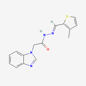 molecular formula C15H14N4OS B11993716 Benzoimidazol-1-yl-acetic acid (3-methyl-thiophen-2-ylmethylene)-hydrazide 