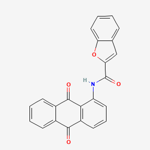 molecular formula C23H13NO4 B11993889 N-(9,10-dioxo-9,10-dihydroanthracen-1-yl)benzofuran-2-carboxamide 