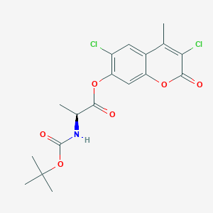 molecular formula C18H19Cl2NO6 B11993977 3,6-dichloro-4-methyl-2-oxo-2H-chromen-7-yl (2S)-2-[(tert-butoxycarbonyl)amino]propanoate 