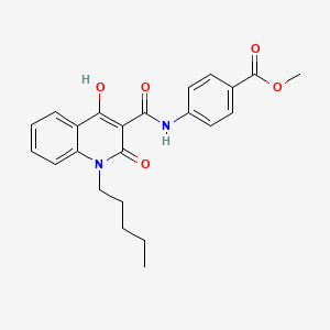 molecular formula C23H24N2O5 B11994121 Methyl 4-{[(4-hydroxy-2-oxo-1-pentyl-1,2-dihydroquinolin-3-yl)carbonyl]amino}benzoate 