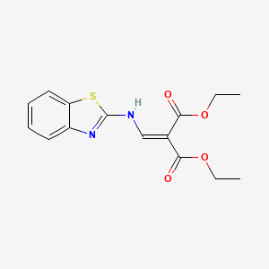 molecular formula C15H16N2O4S B11994197 Propanedioic acid, [(2-benzothiazolylamino)methylene]-, diethyl ester CAS No. 21418-25-7