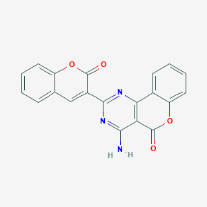 molecular formula C20H11N3O4 B11994345 4-amino-2-(2-oxo-2H-chromen-3-yl)-5H-chromeno[4,3-d]pyrimidin-5-one 
