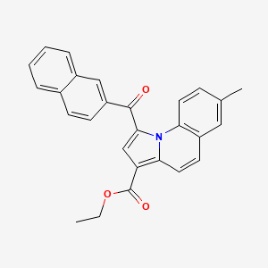 molecular formula C27H21NO3 B11994448 Ethyl 1-(2-naphthoyl)-7-methylpyrrolo[1,2-a]quinoline-3-carboxylate CAS No. 302913-67-3