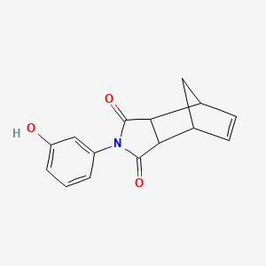 molecular formula C15H13NO3 B11994461 2-(3-hydroxyphenyl)-3a,4,7,7a-tetrahydro-1H-4,7-methanoisoindole-1,3(2H)-dione 