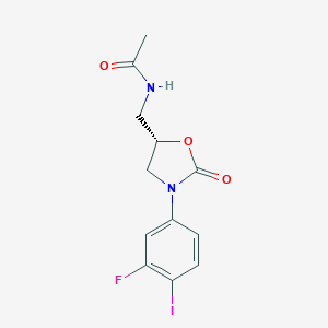 molecular formula C12H12FIN2O3 B119945 (S)-N-[3-(3-Fluoro-4-iodo-phenyl)-2-oxo-oxazolidin-5-ylmethyl]-acetamide CAS No. 149524-45-8
