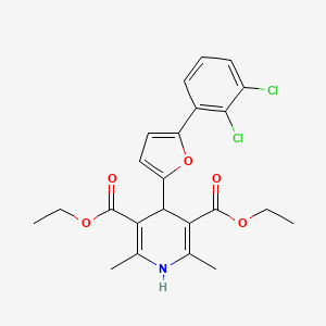 molecular formula C23H23Cl2NO5 B11994647 Diethyl 4-[5-(2,3-dichlorophenyl)furan-2-yl]-2,6-dimethyl-1,4-dihydropyridine-3,5-dicarboxylate 