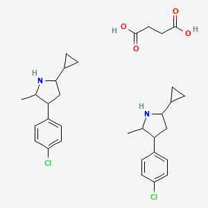 molecular formula C32H42Cl2N2O4 B1199478 Cyclopropyl-2 p-chlorophenyl-4 methyl-5 pyrrolidine succinate CAS No. 62510-57-0