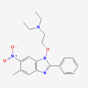 molecular formula C20H24N4O3 B1199481 1-(2-(Diethylaminoethoxy))-2-phenyl-5-methyl-6-nitrobenzimidazole CAS No. 78686-00-7