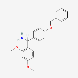 molecular formula C22H23NO3 B1199482 1-[4-(Benzyloxy)phenyl]-1-(2,4-dimethoxyphenyl)methanamine CAS No. 154725-66-3