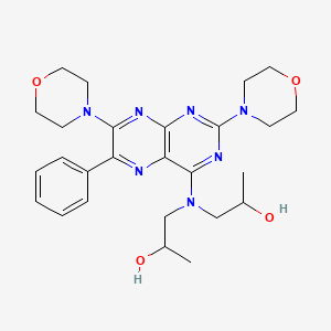 molecular formula C26H35N7O4 B1199486 1,1'-((2,7-Di-4-morpholinyl-6-phenyl-4-pteridinyl)imino)bis-2-propanol CAS No. 14343-30-7