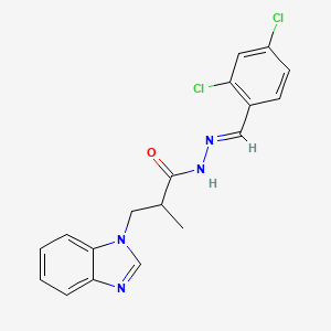 molecular formula C18H16Cl2N4O B11994898 3-(1H-benzimidazol-1-yl)-N'-[(E)-(2,4-dichlorophenyl)methylidene]-2-methylpropanehydrazide 