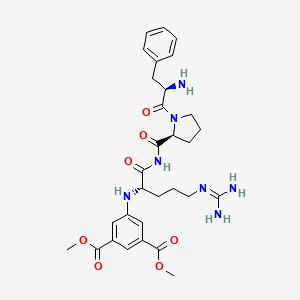 dimethyl 5-[[(2S)-1-[[(2S)-1-[(2R)-2-amino-3-phenylpropanoyl]pyrrolidine-2-carbonyl]amino]-5-(diaminomethylideneamino)-1-oxopentan-2-yl]amino]benzene-1,3-dicarboxylate